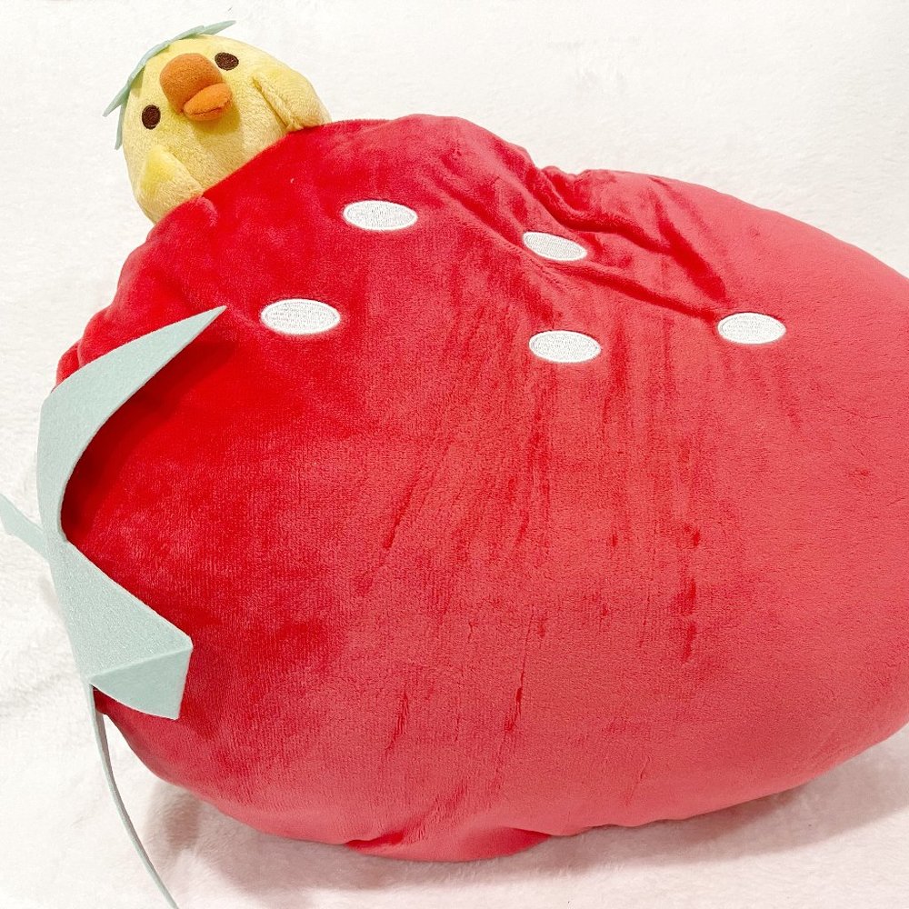 Rilakkuma - Strawberry Party Big Cushion (Kiiroitori the Chicken)